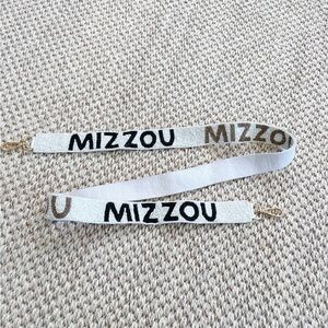 Mizzou beaded purse Strap - White with Black & Gold - gold hardware